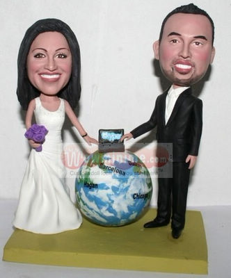 Skype themed custom cake toppers 1129
