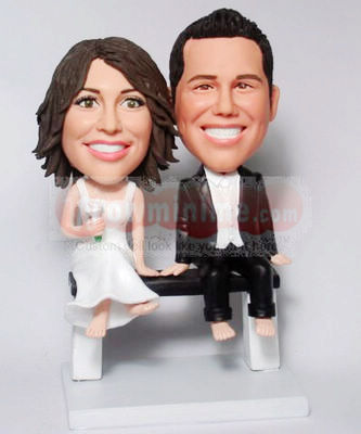 Sitting on a bench Cake Toppers BW30