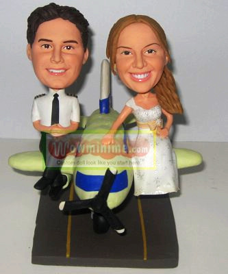Airplane Pilot wedding cake topper- 100202 Airplane Pilot wedding cake topper- 100202