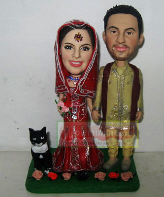 handmade indian wedding cake topper 592