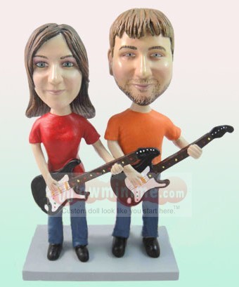 custom dolls - guitar couple S-091 custom dolls - guitar couple S-091