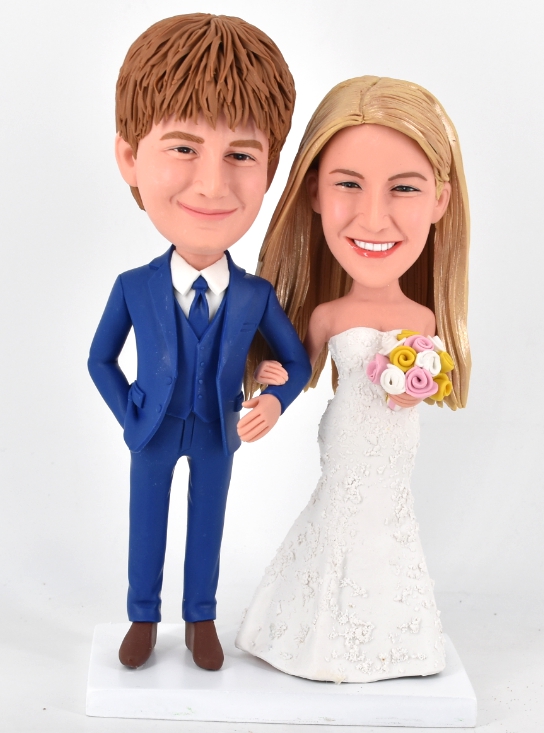 Custom cake toppers for wedding couple figurines