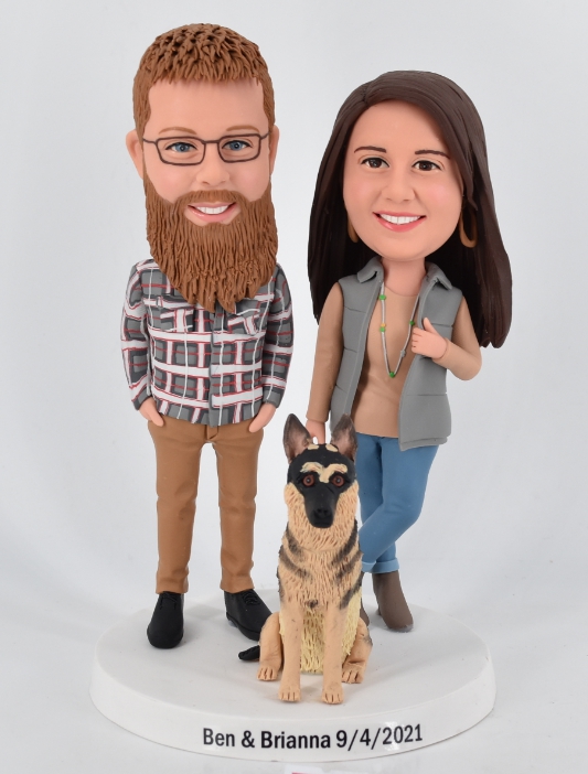 Custom cake topper couple figurines make from photo