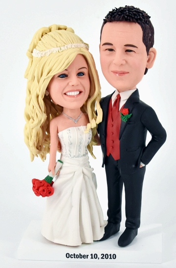 Custom cake toppers classic style bride holding bouquet