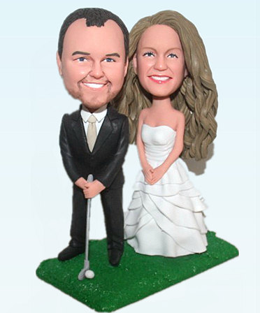 Custom Cake Toppers Golf Couple