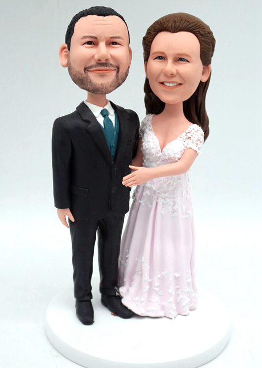 Custom cake toppers classic wedding couple in your own cloths