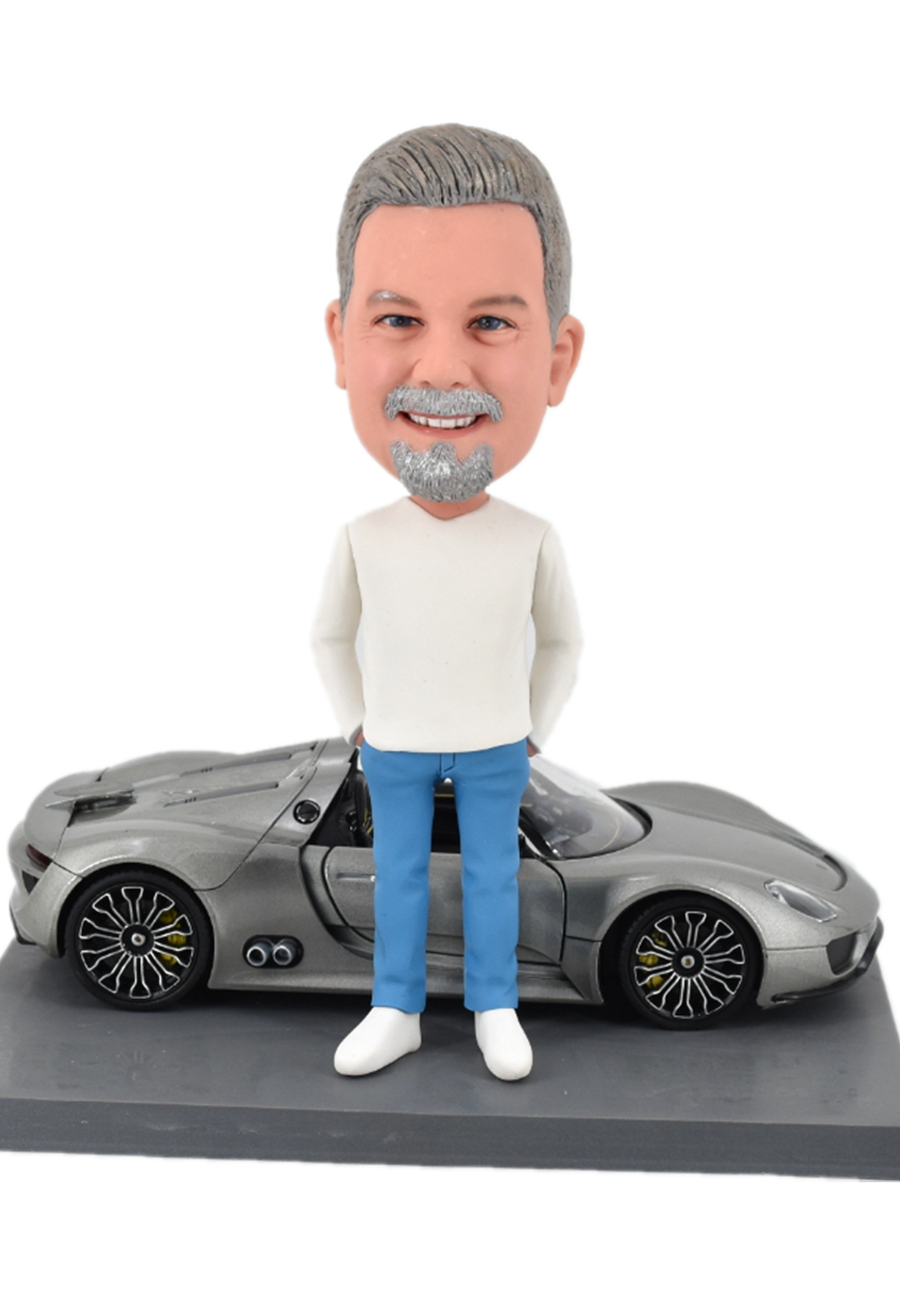 Custom Figurines gifts for him my porsche 918 grey father's day