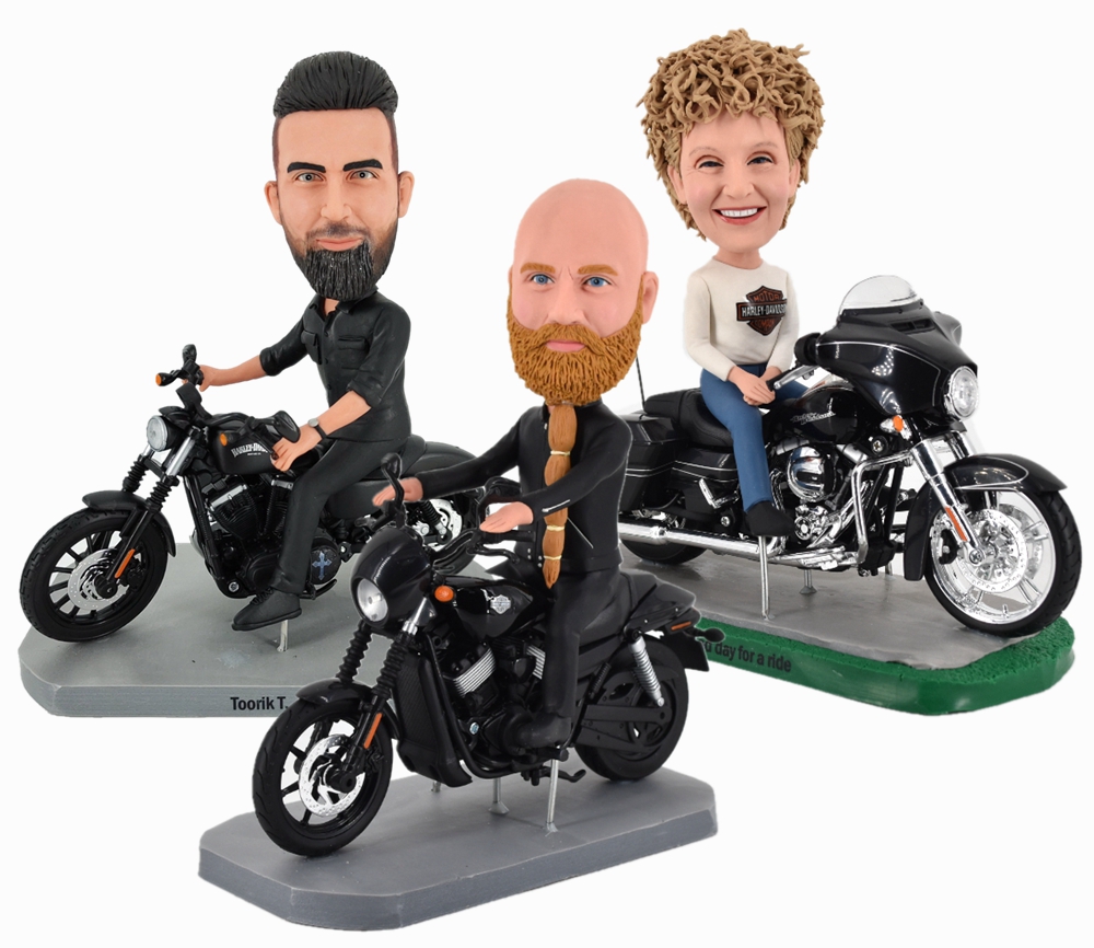 Custom Figurines Harley Davidson Riders crew/personal collection
