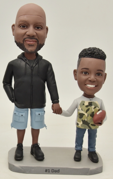 Custom cake toppers father and son hand in hand