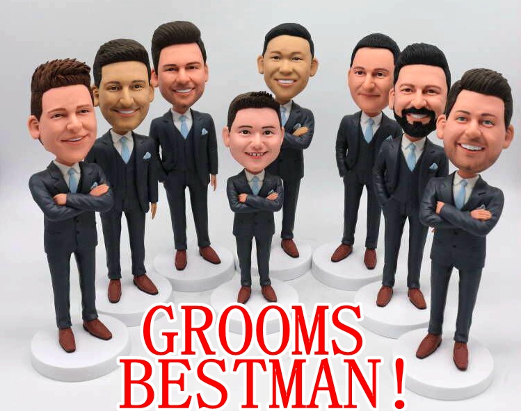 Custom bobbleheads Groomsmen gifts 1-8 grooms man best man