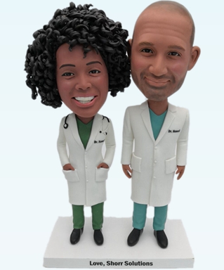 Custom cake topppers doctors couple
