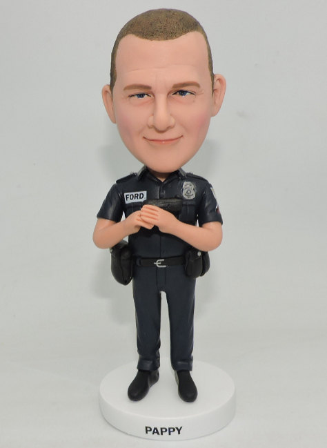 Custom Bobbleheads Figurines Police officer holding gun