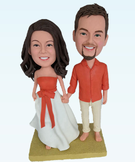 Custom cake toppers bride and groom anniversary couple