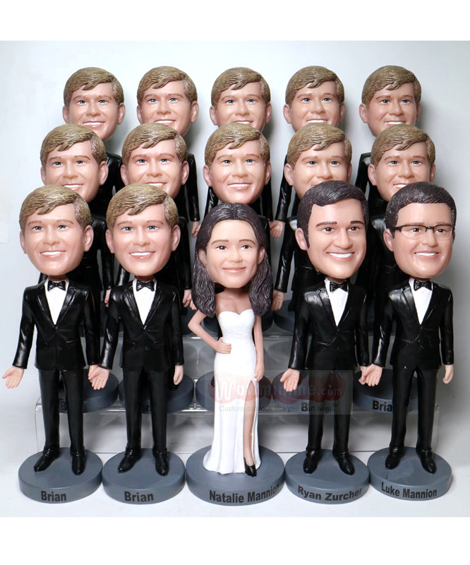 Wholesale Custom Bobbleheads 4-100 Bulk Figurines For Wedding Party  - Click Image to Close