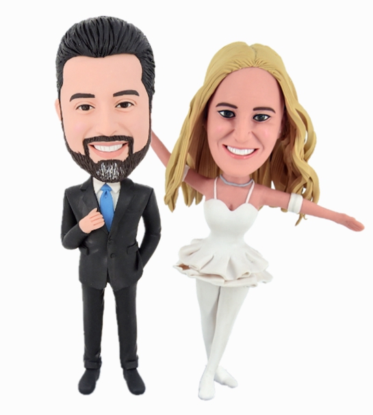 Custom cake toppers Office male marrying ballet lady