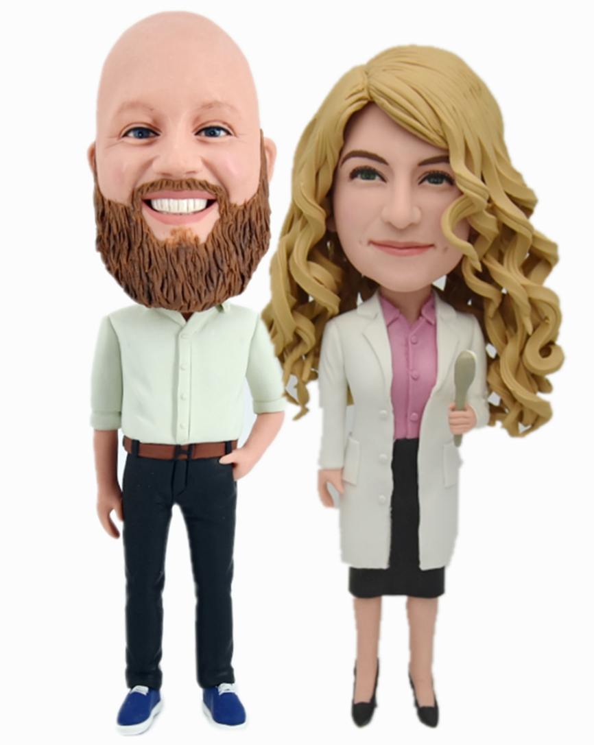 Custom cake toppers office manager with female doctor